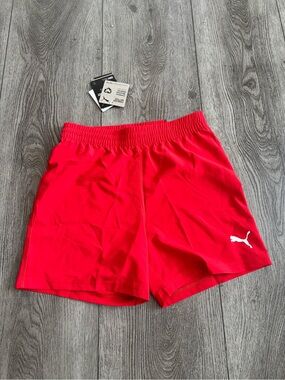 PUMA Red Athletic Shorts with Logo